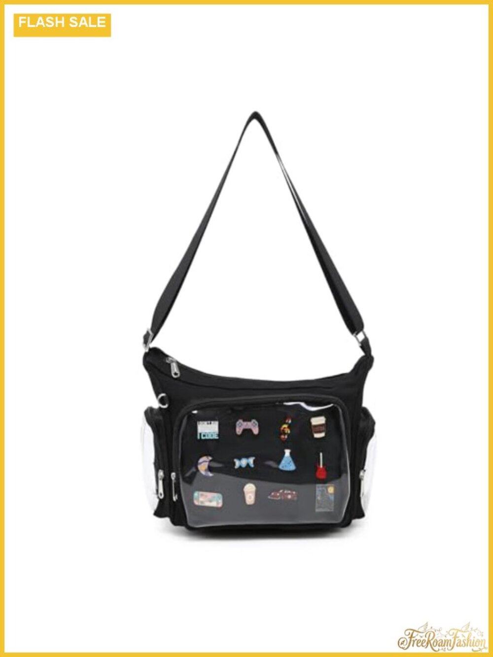 Canvas Ita Bag Crossbody Shoulder Bag Kawaii Anime Pins Display Medium